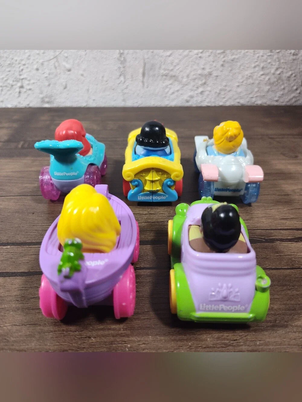 Fisher Price Disney Princess Little People Wheelies Lot Of 5